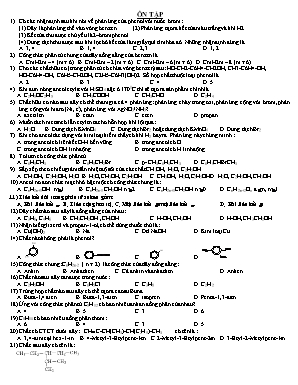 Đề cương ôn thi học kỳ II môn Hóa học Khối 11
